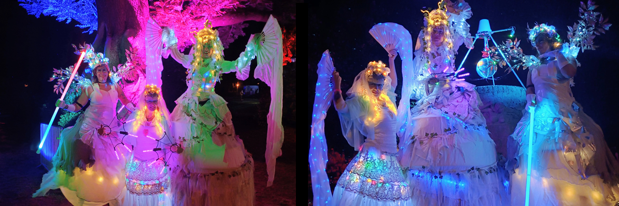 Licht-Prinzessinnen – leuchtende Walking Acts der Pyroladies