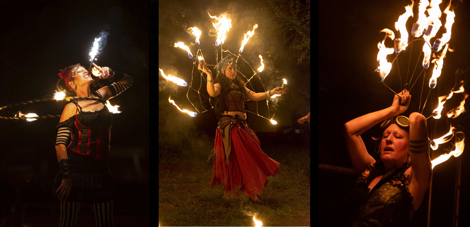 The Pyroladies – drei Feuerkünstlerinnen