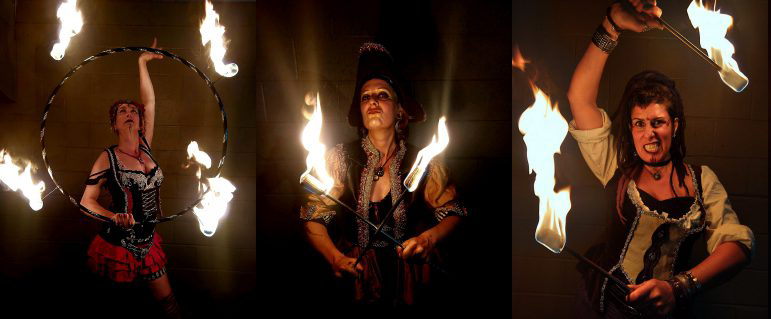 The Pirate Ladies – fire show portraits